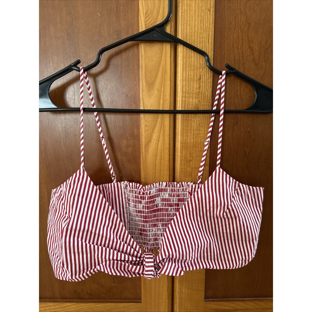 Dao Chloe Dao Boutique Red And White Striped Tie Front Top Size Small